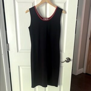 Vintage shift dress with matching jacket navy and red Nicole Studio